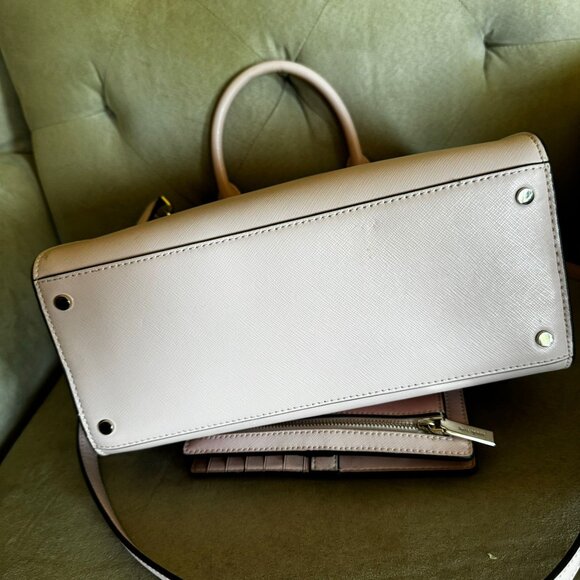 Kate Spade Staci Medium Satchel & Staci Large Slim Bifold Wallet Chalk Pink - Picture 8 of 17